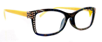 Frida, (Bling) Reading Glasses Women W (L. Colorado, Black Diamond)Genuine European Crystals. +1.25.. +4 Paisley, NY Fifth Avenue. by NY Fifth Avenue