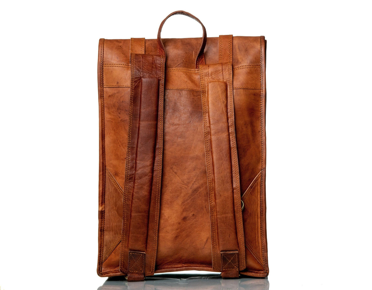 The Hoffman Roll Top Backpack by Classy Leather Bags
