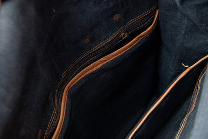 The Hoffman Roll Top Backpack by Classy Leather Bags