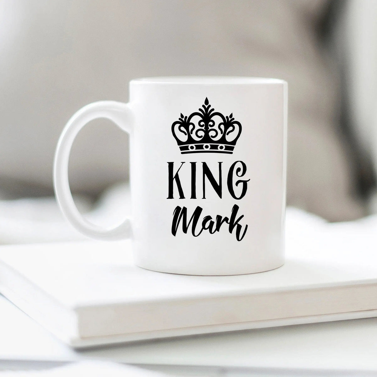 Personalized King Coffee Mug for Him - Custom Crown Birthday Gift for Men by Joyful Moose