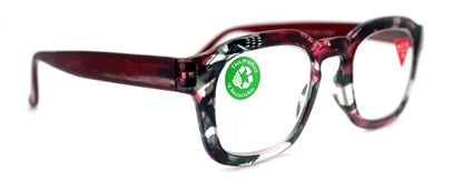Sasha, (Premium) Reading Glasses, High End Readers +1.25..+3 Magnifying Eyeglasses (Black n Red) Camo Square Optical Frames NY Fifth Avenue by NY Fifth Avenue