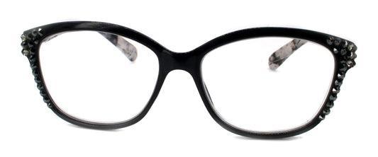 Savannah, (Bling) Reading Glasses Women W (Blk Diamond, Hematite)Genuine European Crystals. +1.25..+3 (Tortoise Grey Black) NY Fifth Avenue by NY Fifth Avenue