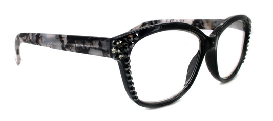 Savannah, (Bling) Reading Glasses Women W (Blk Diamond, Hematite)Genuine European Crystals. +1.25..+3 (Tortoise Grey Black) NY Fifth Avenue by NY Fifth Avenue