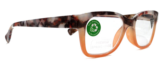 Aya, (Premium) Reading Glasses, High End Fashion Reader,+1.25 to +4 Magnifiers, (Tan n Brown Tortoise) Square Frame. NY Fifth Avenue. by NY Fifth Avenue