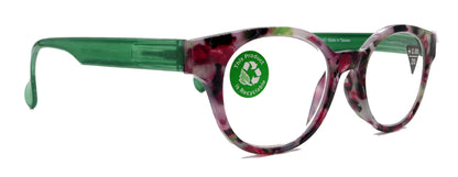 Sally, (Premium) Reading Glasses High End Readers +1.25..+3 Magnifying Glasses, Round Optical Frames (Tortoise Purple Green) NY Fifth Avenue by NY Fifth Avenue