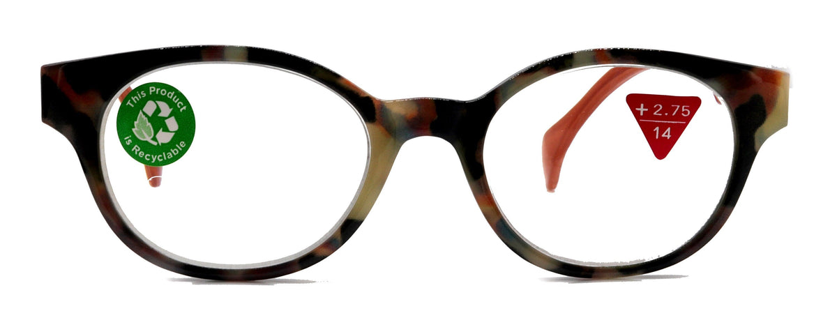 Sally, (Premium) Reading Glasses High End Readers +1.25..+3 Magnifying Glasses, Round Optical Frames (Tortoise Brown Orange) NY Fifth Avenue by NY Fifth Avenue