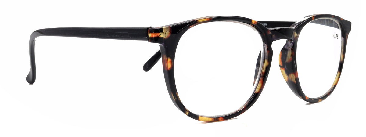Ella, (Premium) Reading Glasses Round. High End Readers Modern Circle Style (Black) Brown Tortoiseshell +1.25..+3 Magnifying NY Fifth Avenue by NY Fifth Avenue