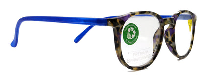 Ella, (Premium) Reading Glasses Round. High End Readers Modern Circle Style (Blue) Brown Tortoiseshell +1.25..+3 Magnifying NY Fifth Avenue by NY Fifth Avenue