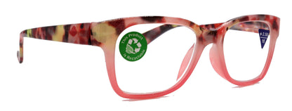 Aya, (Premium) Reading Glasses, High End Fashion Reader,+1.25 to +4 Magnifiers, (Pink n Brown Tortoise) Square Frame. NY Fifth Avenue. by NY Fifth Avenue