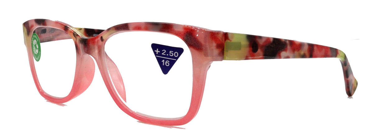 Aya, (Premium) Reading Glasses, High End Fashion Reader,+1.25 to +4 Magnifiers, (Pink n Brown Tortoise) Square Frame. NY Fifth Avenue. by NY Fifth Avenue
