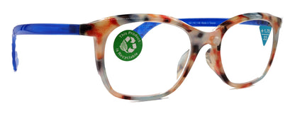 Venus, (Premium) Reading Glasses, High End Readers +1.25..+4 Magnifying glasses, Rectangular. Optical Frame (Tortoise Blue) NY Fifth Avenue. by NY Fifth Avenue