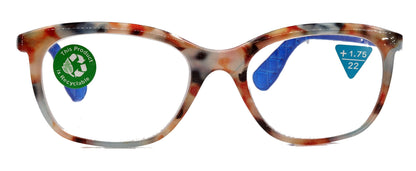 Venus, (Premium) Reading Glasses, High End Readers +1.25..+4 Magnifying glasses, Rectangular. Optical Frame (Tortoise Blue) NY Fifth Avenue. by NY Fifth Avenue