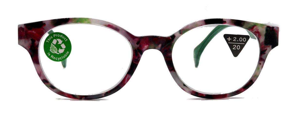 Sally, (Premium) Reading Glasses High End Readers +1.25..+3 Magnifying Glasses, Round Optical Frames (Tortoise Purple Green) NY Fifth Avenue by NY Fifth Avenue