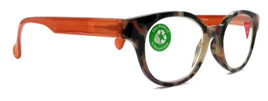 Sally, (Premium) Reading Glasses High End Readers +1.25..+3 Magnifying Glasses, Round Optical Frames (Tortoise Brown Orange) NY Fifth Avenue by NY Fifth Avenue