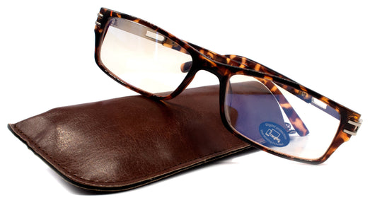 The Hudson, (Blue Light Glasses) Reading Glasses, No Magnification W/ A/R AntiGlare, Reduce Eyestrain (Brown Tortoise Shell) NY Fifth Avenue by NY Fifth Avenue