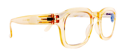 Apollo, (Blue Light Glasses) AR Coating (Anti Glare) (Translucent Yellow) Reading Glasses, No prescription, Gamers (Square) NY Fifth Avenue by NY Fifth Avenue