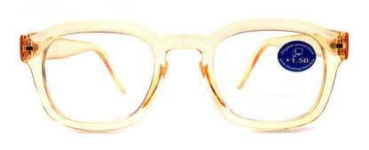 Apollo, (Blue Light Glasses) AR Coating (Anti Glare) (Translucent Yellow) Reading Glasses, No prescription, Gamers (Square) NY Fifth Avenue by NY Fifth Avenue