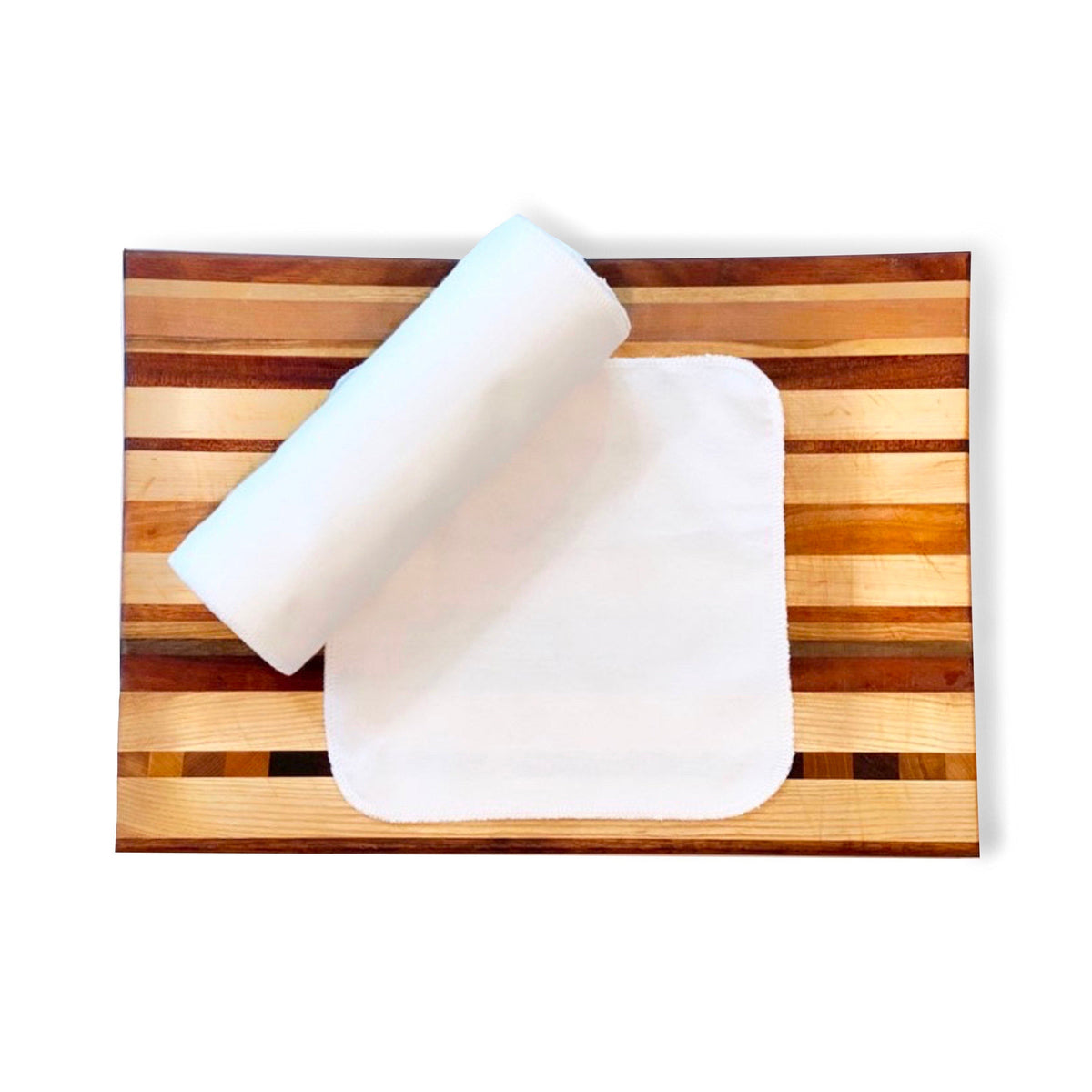 Reusable flannel paper towels in Solid White
