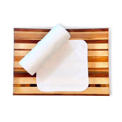 Reusable flannel paper towels in Solid White
