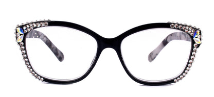 Savannah, (Bling) Women Reading Glasses W (2X line) (Clear, Clear Teardrop) Genuine European Crystals,(Black, Tortoise shell)NY Fifth Avenue by NY Fifth Avenue