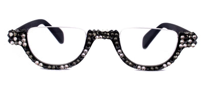 Half Moon, (Bling) Woman Reading Glasses Adorned W (Hematite, Clear, Black Diamond) Genuine European Crystals +1.25..+4, NY Fifth Avenue by NY Fifth Avenue