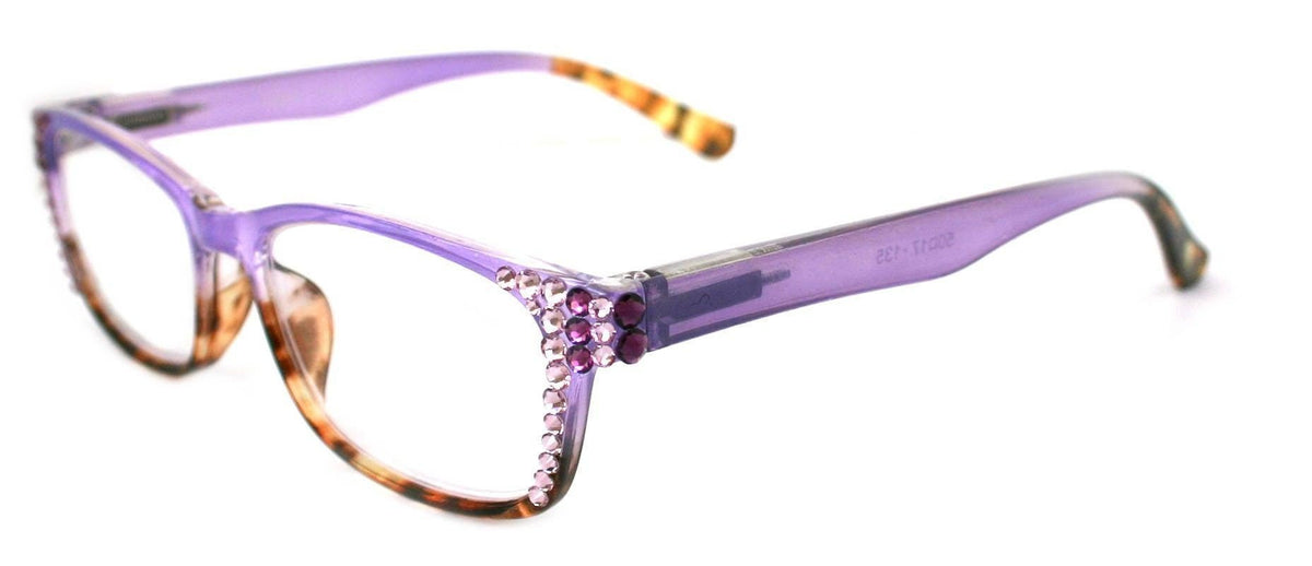 Desiree, (Bling) Women Reading Glasses W (Light Amethyst, Amethyst) Genuine European Crystals +1.5..+6 High Strength NY Fifth Avenue by NY Fifth Avenue