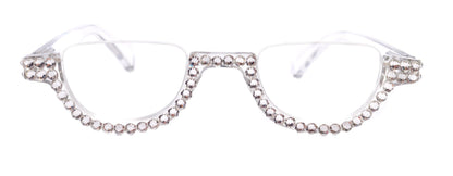 Half Moon, (Bling) Reading Glasses For Woman Adorned W (Clear) Genuine European Crystals, (Translucent) Lower Nose Frame, NY Fifth Avenue by NY Fifth Avenue