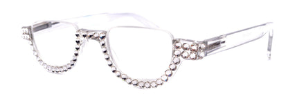 Half Moon, (Bling) Reading Glasses For Woman Adorned W (Clear) Genuine European Crystals, (Translucent) Lower Nose Frame, NY Fifth Avenue by NY Fifth Avenue