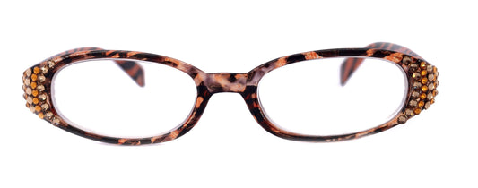 Isabella, (Bling) Reading Glasses Women W (Cooper, Light Colorado) Genuine European Crystals (Tiger) Animal Print NY Fifth Avenue by NY Fifth Avenue