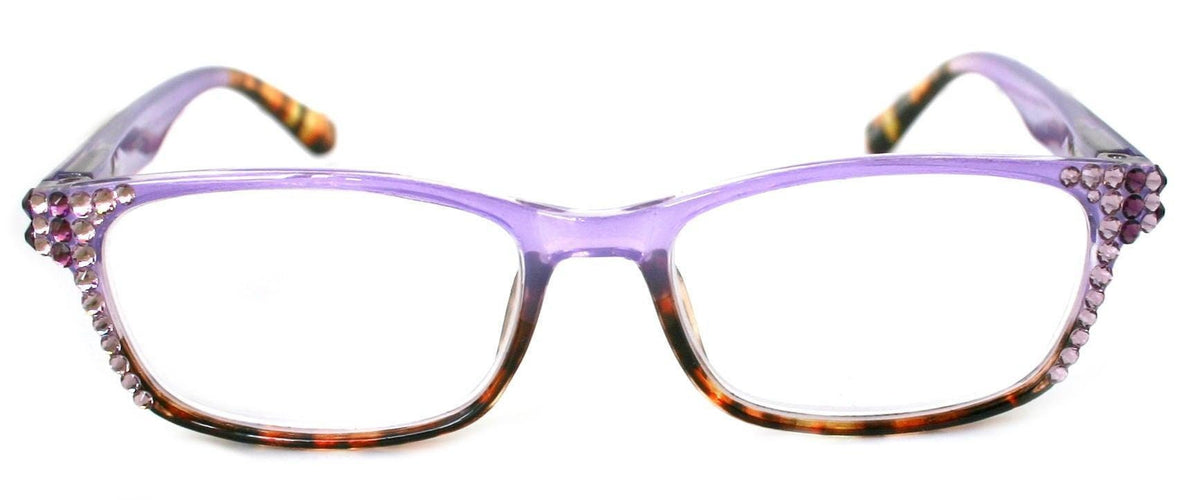 Desiree, (Bling) Women Reading Glasses W (Light Amethyst, Amethyst) Genuine European Crystals +1.5..+6 High Strength NY Fifth Avenue by NY Fifth Avenue