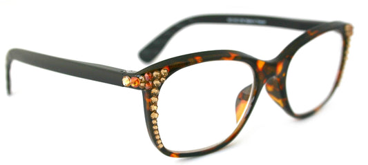 Venus, (Bling) Women Reading Glasses W(Light Colorado, Cooper)Genuine European Crystals(Black, Tortoise Br Leopard Square, NY Fifth Avenue. by NY Fifth Avenue