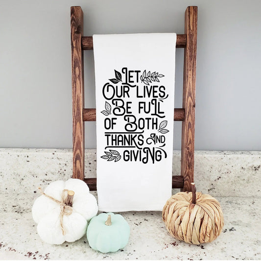 Thanksgiving Kitchen Towel, Hostess Gift, Housewarming Gift, Thanksgiving Kitchen Decor, Thankful Tea Towel, Fall Flour Sack Towel by Joyful Moose