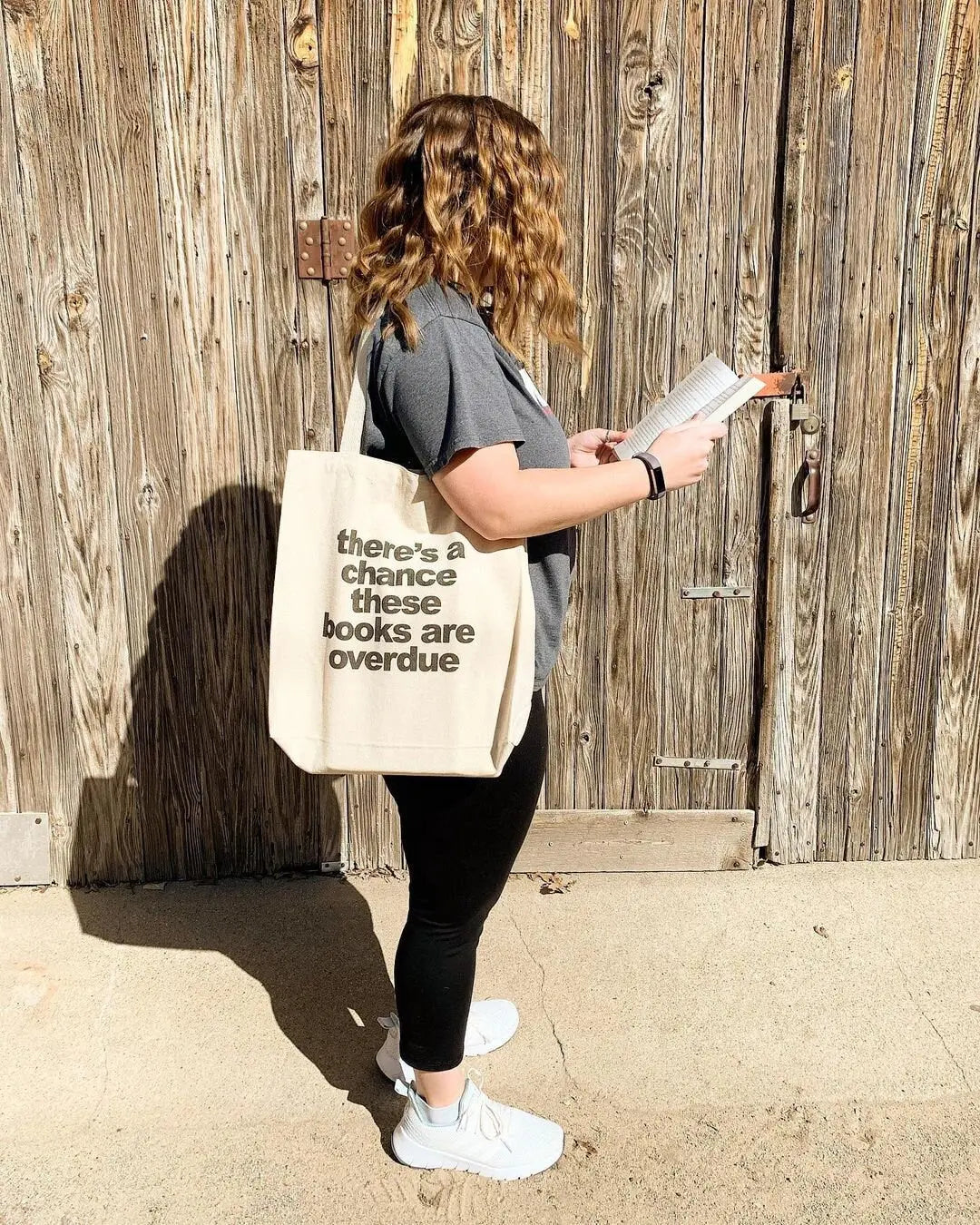 Book Bag, Overdue Library Books Funny Canvas Tote Bag by Joyful Moose