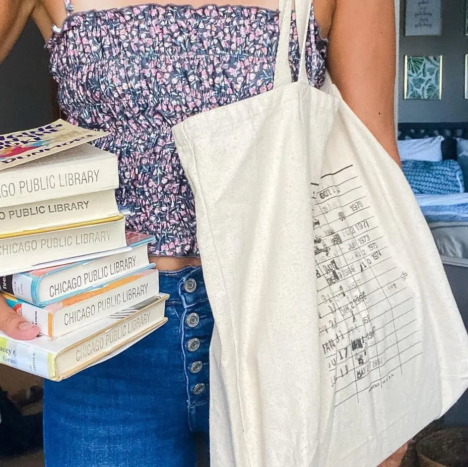 Library Canvas Tote Bag - Reusable Grocery Bag for Book Lover - Literary Tote by Joyful Moose
