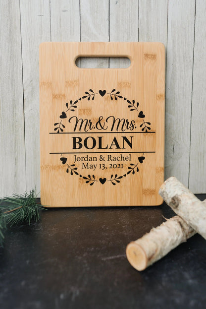 Wedding Gift, Personalized Cutting Board, personalized gift for couples, Custom Wedding Gifts, Wood Cutting Board, Custom cutting board by Joyful Moose
