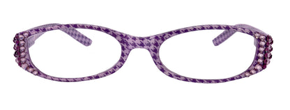 The Scottish, (Bling) Reading Glasses Embellished w (Amethyst) (Hounds Tooth Check) Rectangular (Purple) NY Fifth Avenue by NY Fifth Avenue