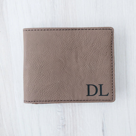 Groomsmen Gifts - Monogram Leather Wallet - Personalized Mens Wallet Gift for Groomsman by Joyful Moose