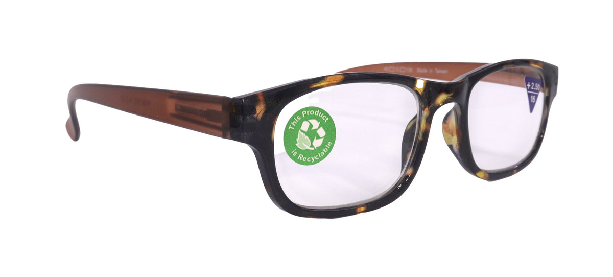 Jade, Premium Reading Glasses High End Reading Glass +1.25 to +6.00 magnifying glasses, Square. Brown, optical Frames by NY Fifth Avenue