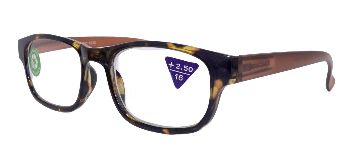 Jade, Premium Reading Glasses High End Reading Glass +1.25 to +6.00 magnifying glasses, Square. Brown, optical Frames by NY Fifth Avenue