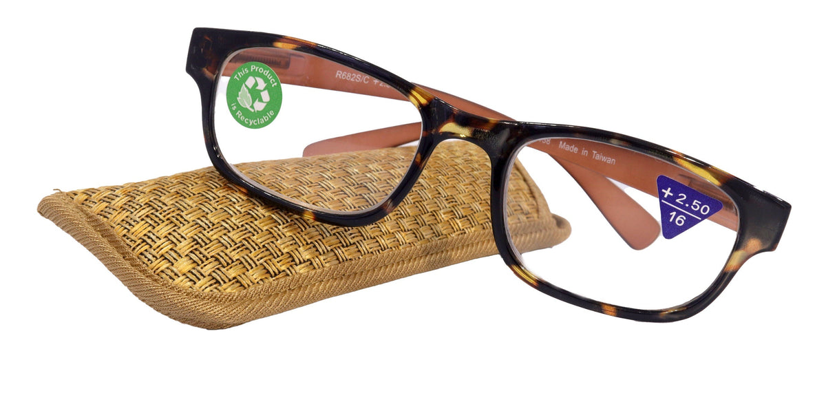 Jade, Premium Reading Glasses High End Reading Glass +1.25 to +6.00 magnifying glasses, Square. Brown, optical Frames by NY Fifth Avenue