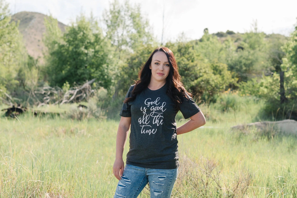 Christian Women's T-Shirt - God Is Good Shirt | Soft Cotton Tee, Inspirational Faith Apparel by Joyful Moose