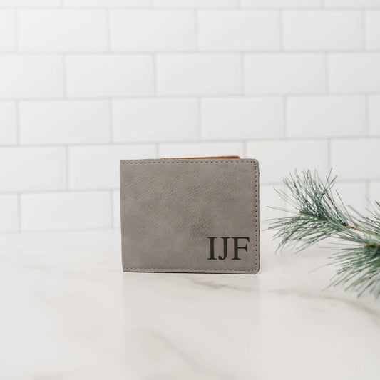 Mens Leather Wallet, Monogram Christmas Gift for Dad, unique gifts for men, Custom Mens Wallet, gift for husband by Joyful Moose
