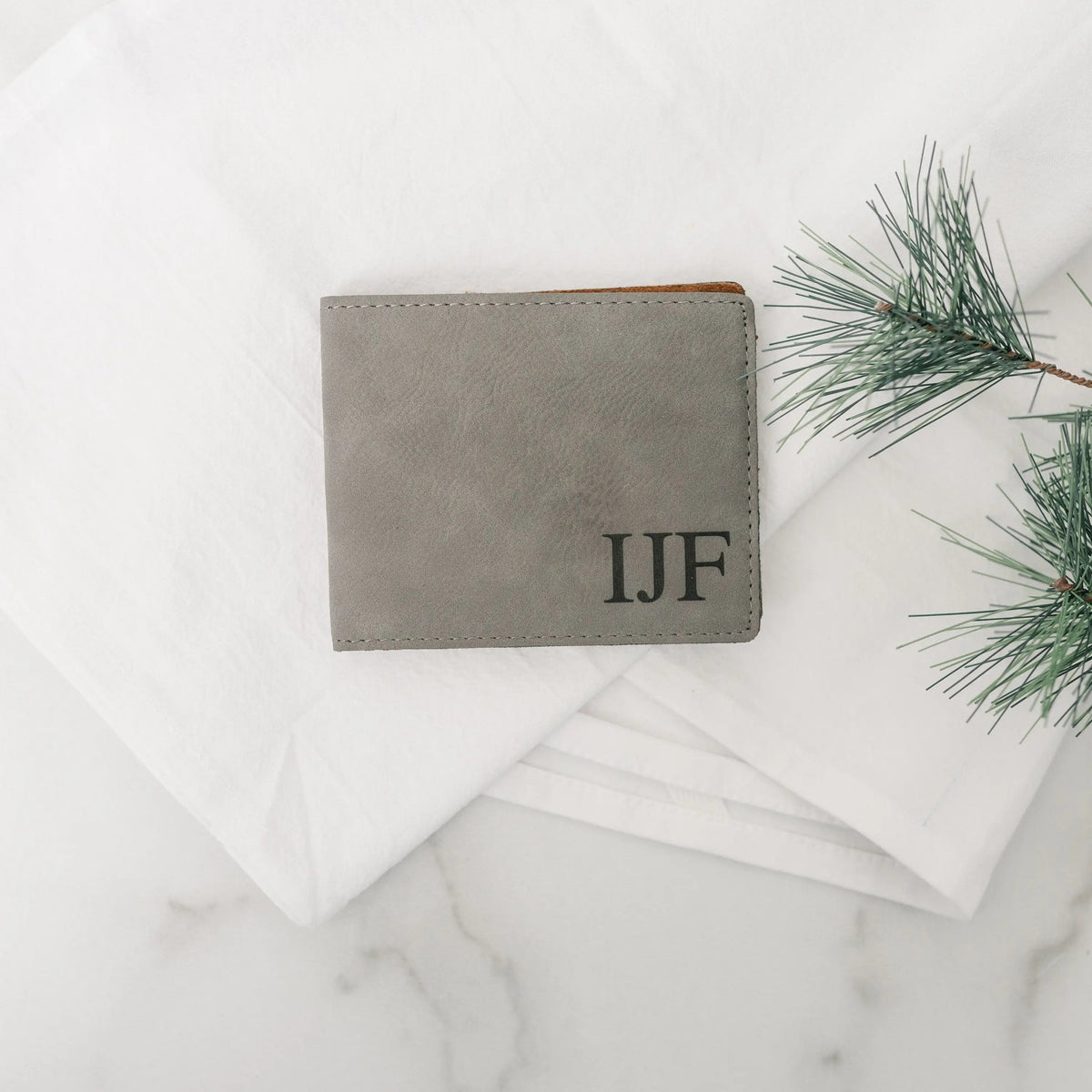 Groomsmen Gifts - Monogram Leather Wallet - Personalized Mens Wallet Gift for Groomsman by Joyful Moose