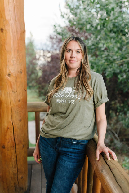 Hike More, Worry Less T-shirt, Hiking Gift, Adventure, Travel, Outdoors Shirt, Camping Tshirt by Joyful Moose