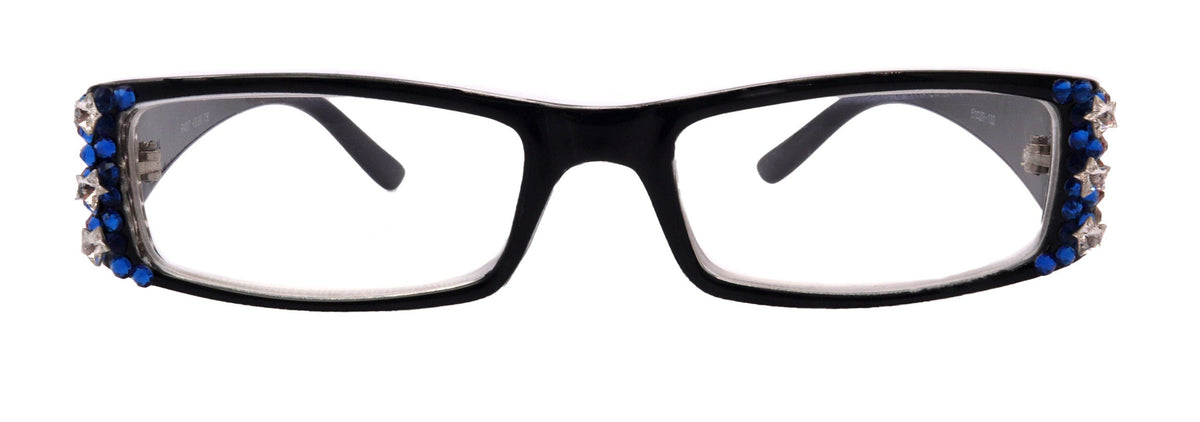 Freedom Shine, (Bling) (Fleur De Lis) Women Reading Glasses W Genuine European Crystals (Black) NY Fifth Avenue by NY Fifth Avenue