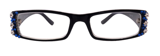 Freedom Shine, (Bling) (Fleur De Lis) Women Reading Glasses W Genuine European Crystals (Black) NY Fifth Avenue by NY Fifth Avenue
