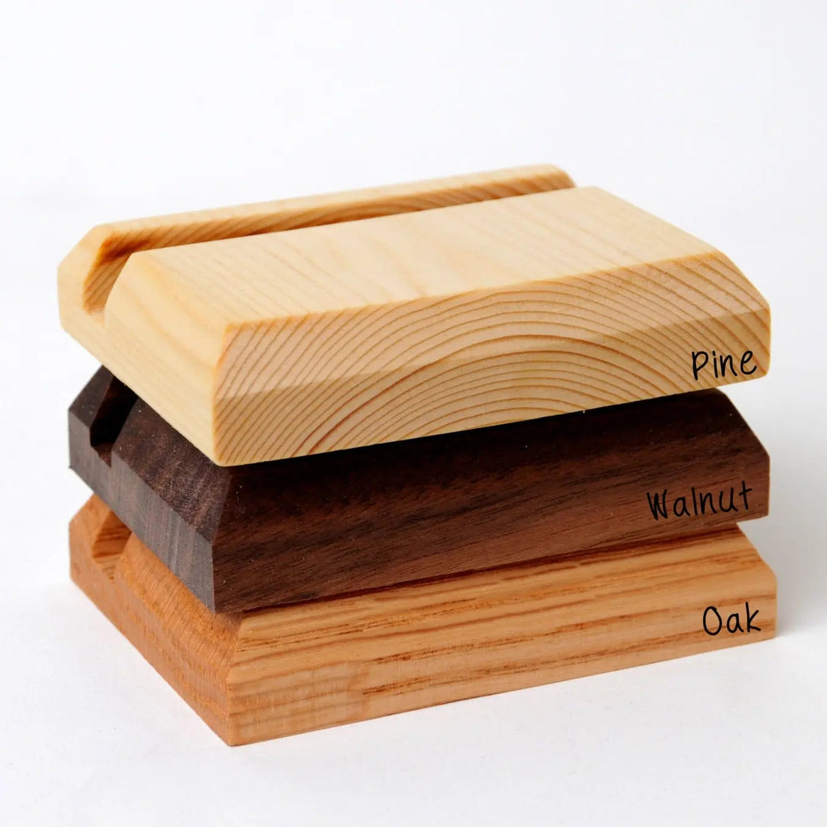 Wood Business Card Holder - Custom Engraved Card Display Stand With Non Slip Feet by Joyful Moose