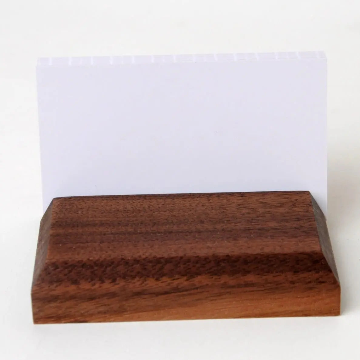 Wood Business Card Holder - Custom Engraved Card Display Stand With Non Slip Feet by Joyful Moose
