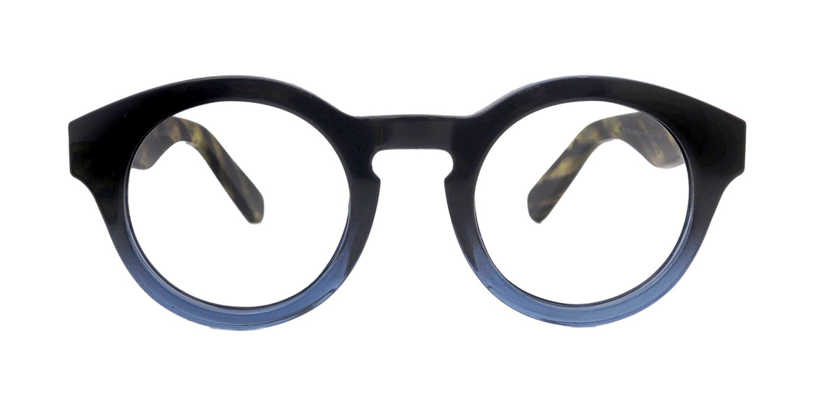 Berlin, (Blue Light Glasses) Reading, High End Readers, Magnifying Eyeglass (Black/Blue) (Round) (Thick Frame) (Over size) NY Fifth Avenue by NY Fifth Avenue