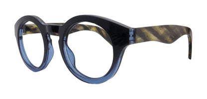 Berlin, (Blue Light Glasses) Reading, High End Readers, Magnifying Eyeglass (Black/Blue) (Round) (Thick Frame) (Over size) NY Fifth Avenue by NY Fifth Avenue